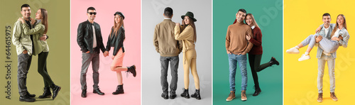 Set of stylish young couple...