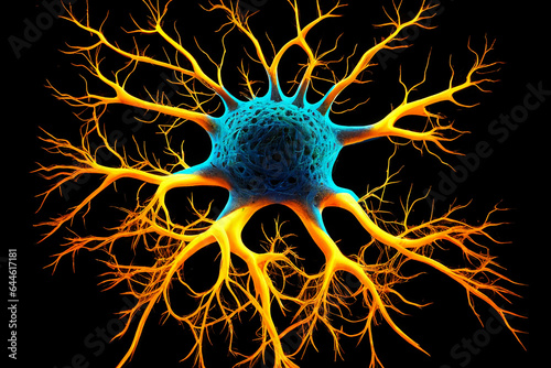 brain neuron. created with generative AI technology