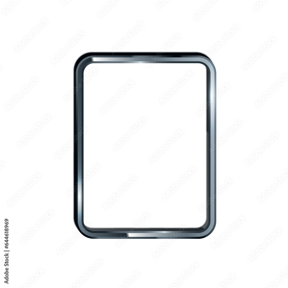 blank sign isolated on white. vector illustration. metal frame or badge. silver.