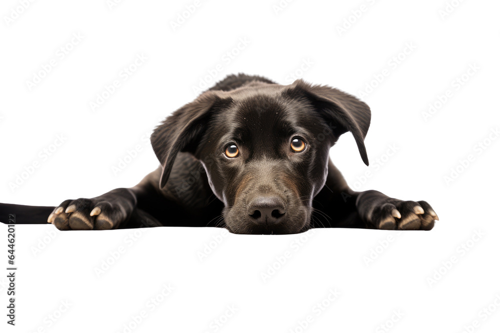 Portrait of a friendly dog, on a transparent background