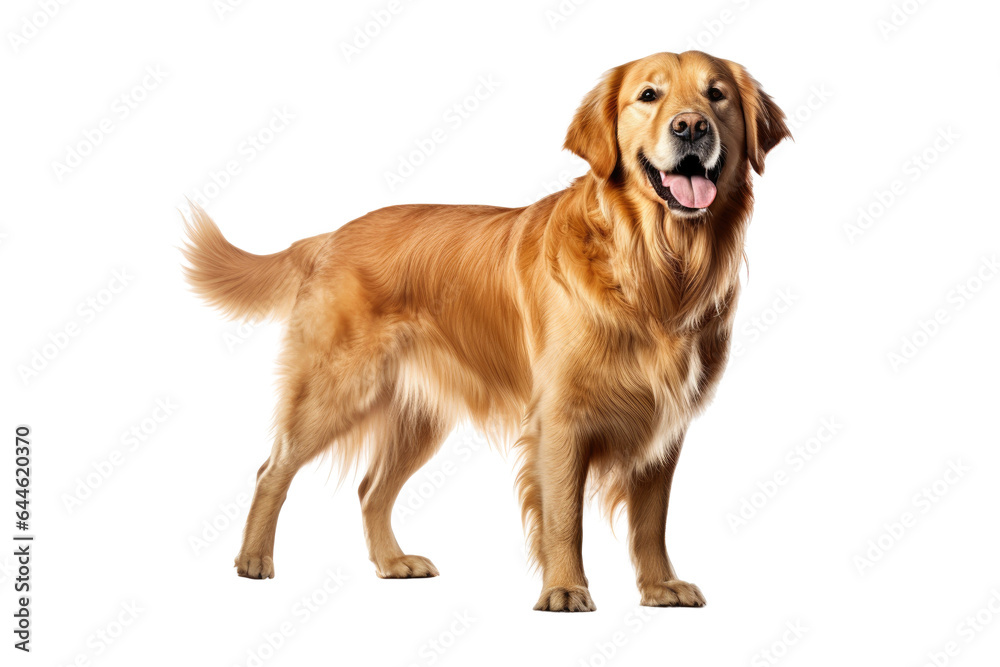 Portrait of a friendly dog, on a transparent background