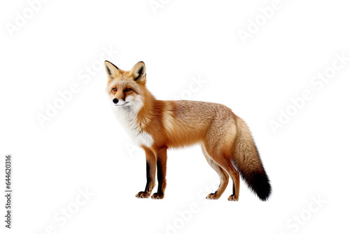 Portrait of a friendly fox, on a transparent background