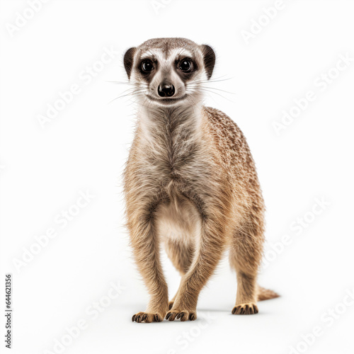 Meerkat (suricata suricatta), isolated on white background, Generative AI
