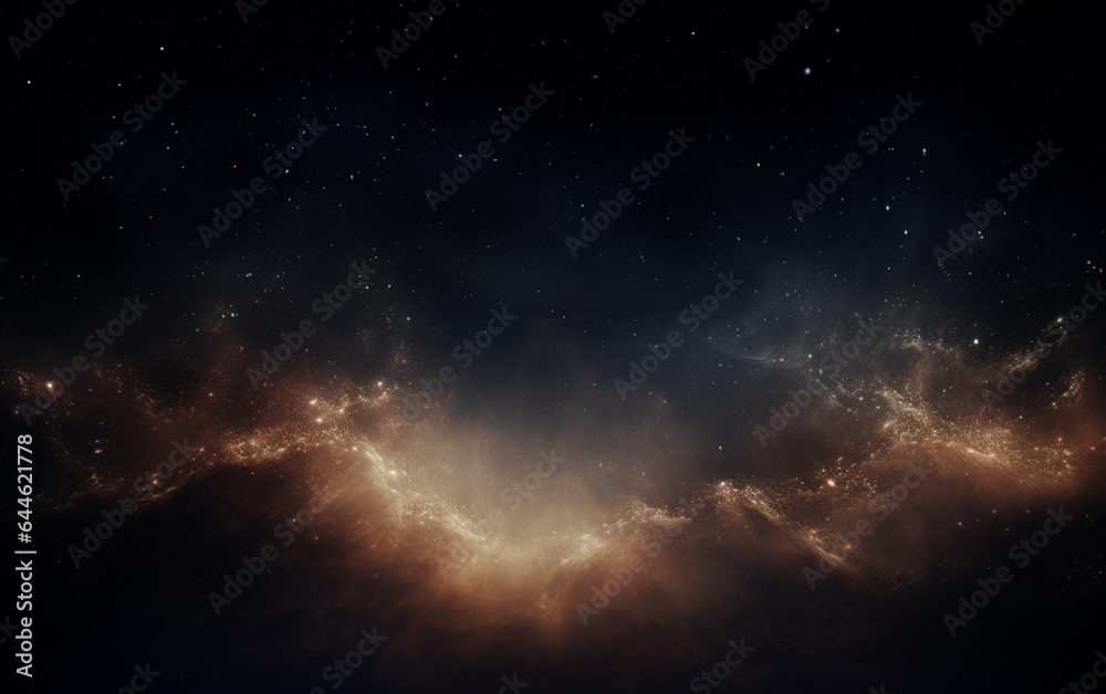 Background flying dust grains in a dark room with a dark dark background, Empty walls,  particles lights, smoke, glow, rays