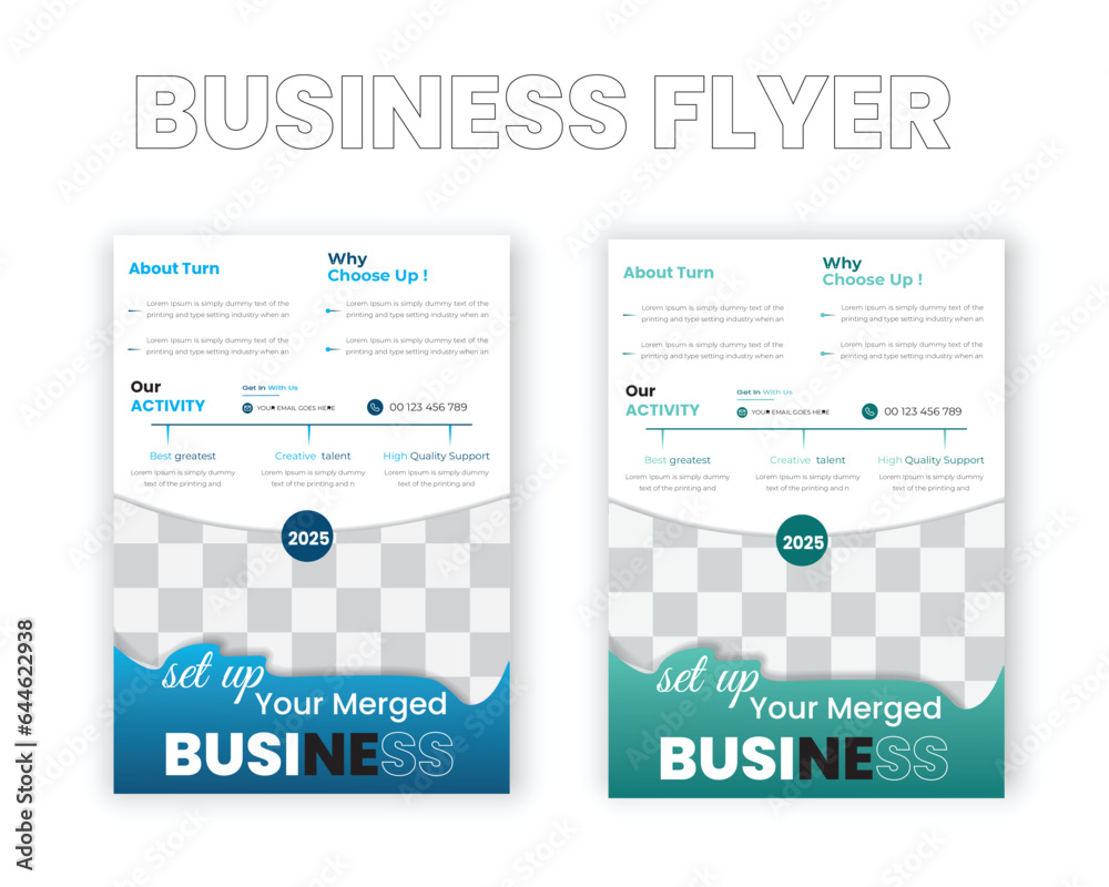 Business Flyer Design set up business . vector design . unique design and colorful flyer template . Business Flyer Design set up business . vector design . unique design and colorful flyer template .