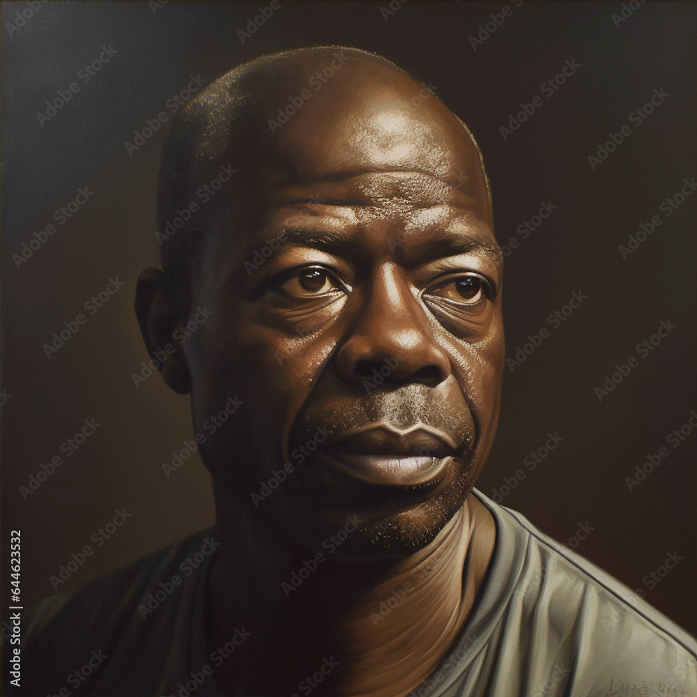 portrait of black man. created with generative AI technology