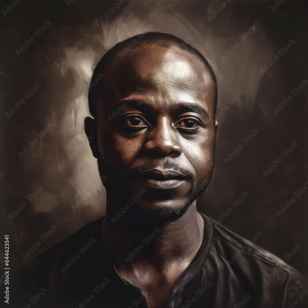 portrait of black man. created with generative AI technology portrait of black man. created with generative AI technology