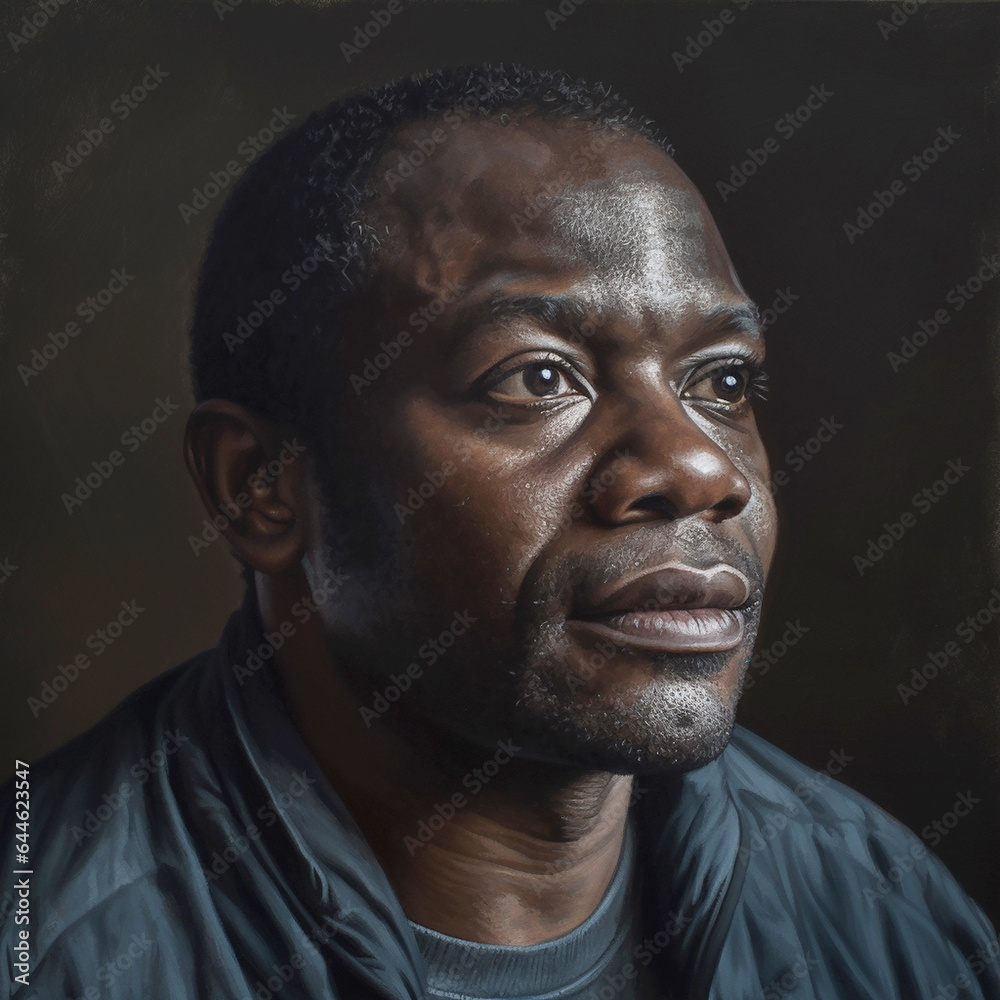 portrait of black man. created with generative AI technology portrait of black man. created with generative AI technology