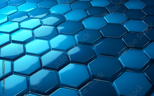 Blue hexagon pattern.3d rendering 