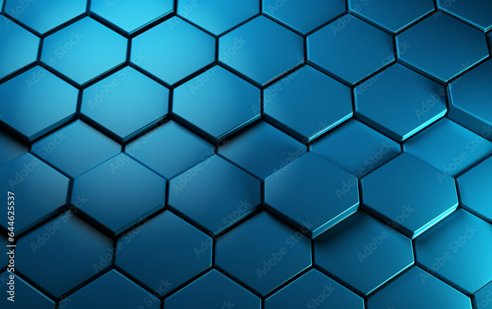 Blue hexagon pattern.3d rendering Blue hexagon pattern.3d rendering