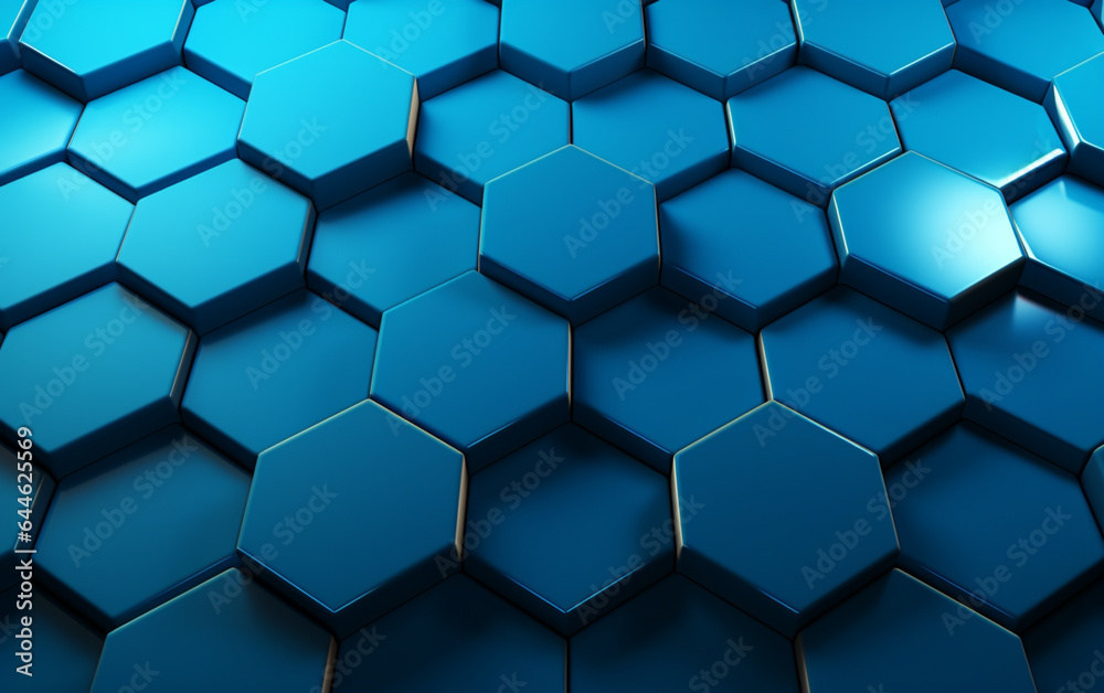Blue hexagon pattern.3d rendering Blue hexagon pattern.3d rendering