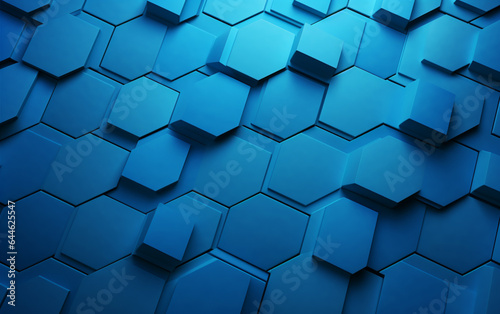 Blue hexagon pattern.3d rendering 