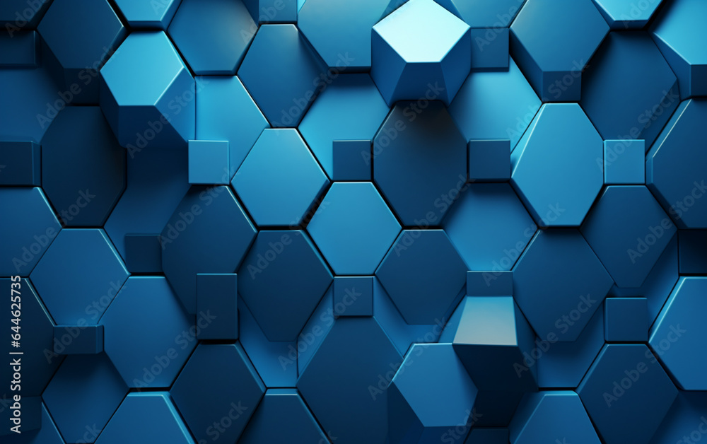 Blue hexagon pattern.3d rendering Blue hexagon pattern.3d rendering