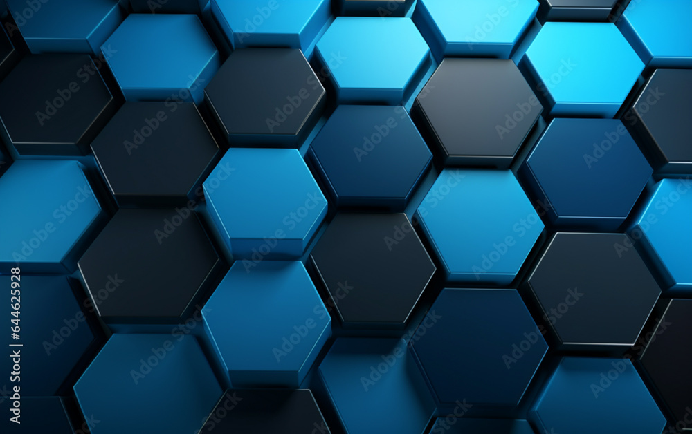Blue hexagon pattern.3d rendering Blue hexagon pattern.3d rendering