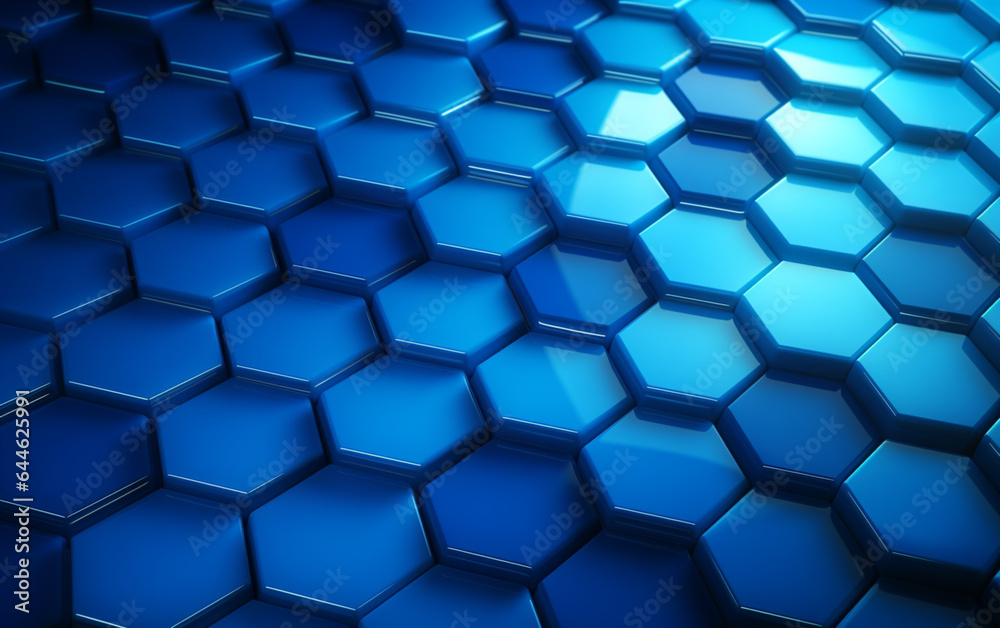 Blue hexagon pattern.3d rendering Blue hexagon pattern.3d rendering