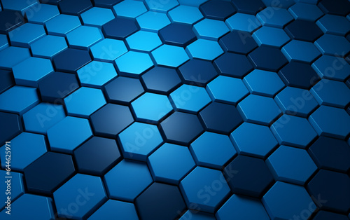 Blue hexagon pattern.3d rendering