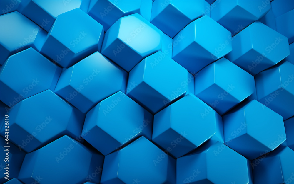 Blue hexagon pattern.3d rendering Blue hexagon pattern.3d rendering