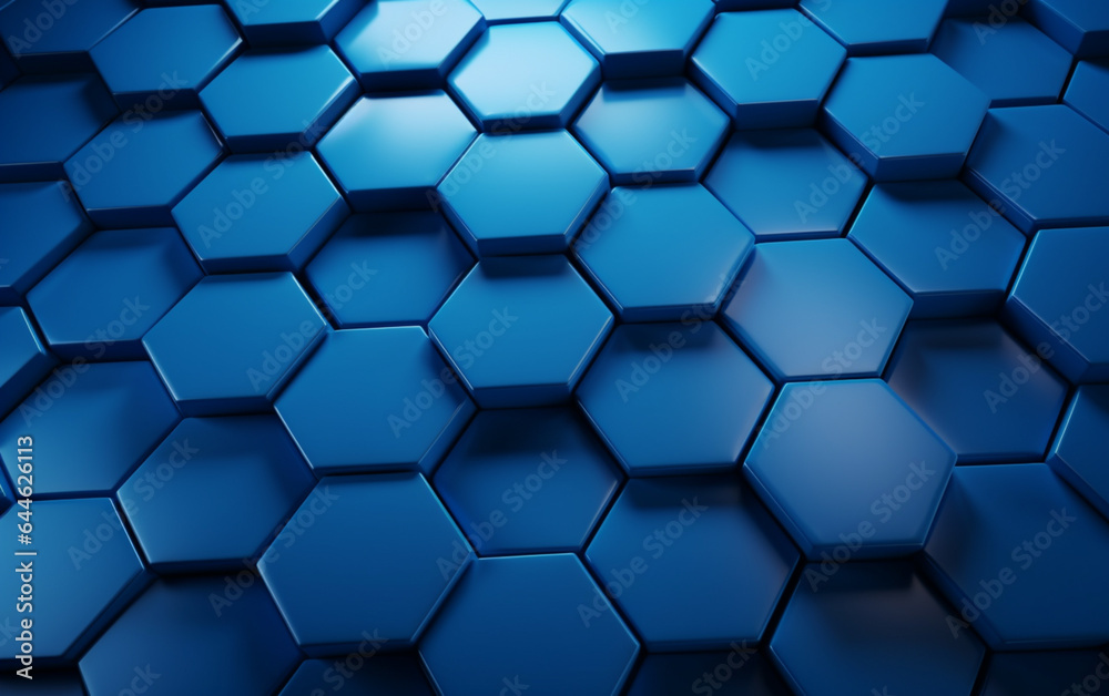 Blue hexagon pattern.3d rendering Blue hexagon pattern.3d rendering