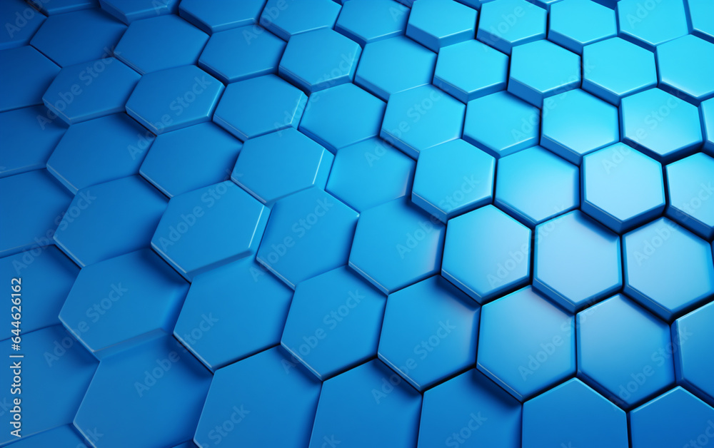 Blue hexagon pattern.3d rendering Blue hexagon pattern.3d rendering