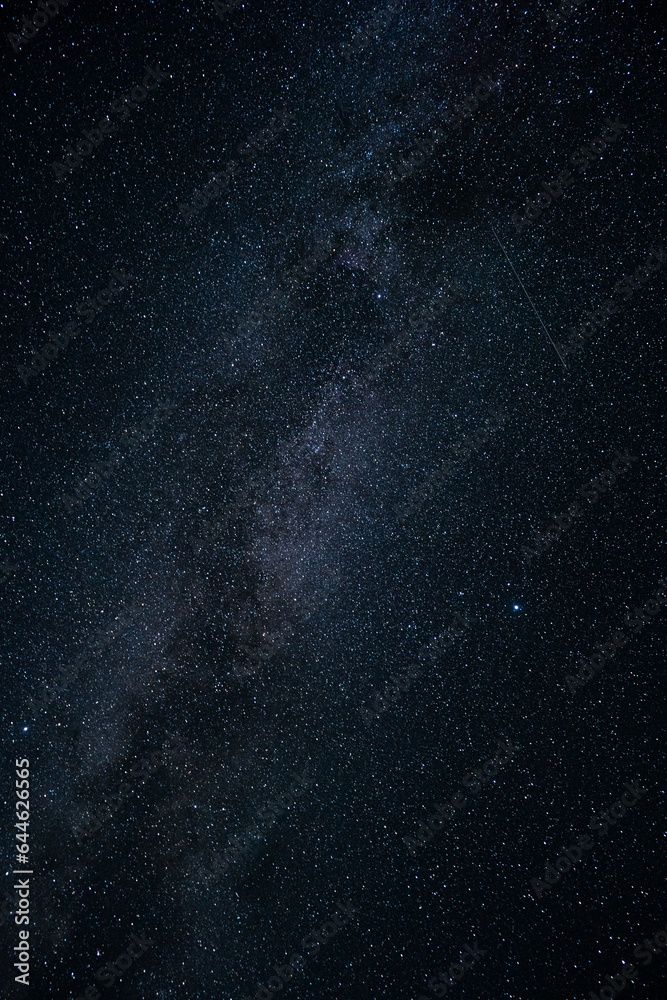 Beautiful night sky with Milky Way. Perseid meteor shower. 