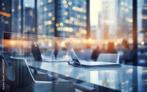 Wallpaper Mural Blur background of empty modern office background in city center workspace interior design Torontodigital.ca