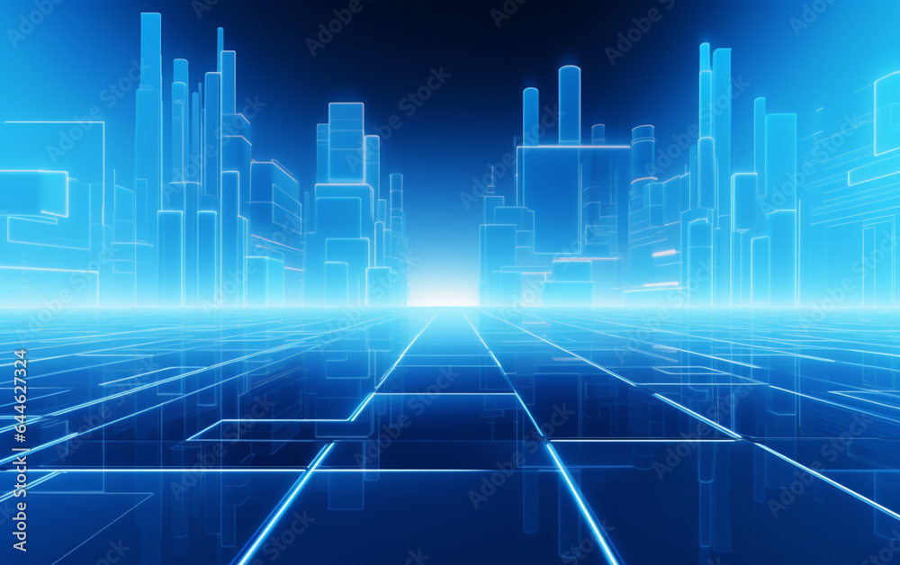 Fototapeta premium Bright blue business background