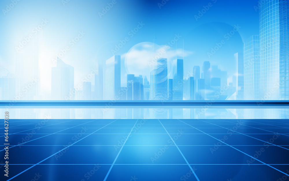 Bright blue business background