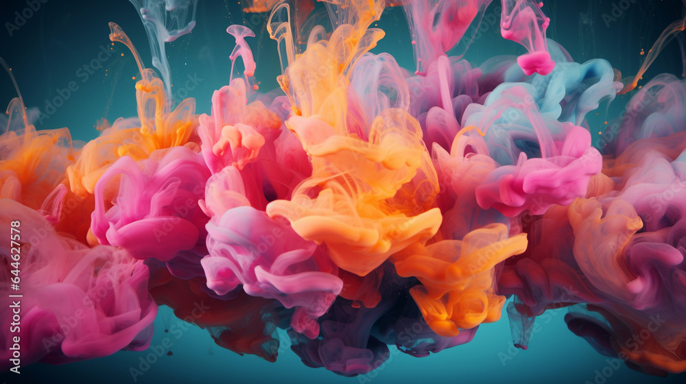 Obraz premium Abstract soft colorful ink splash in water background. 
