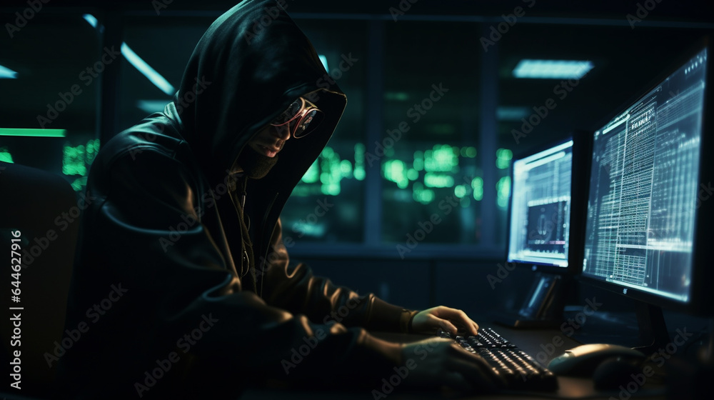 Hacker coding at night cybersecurity concept. Hacker coding at night cybersecurity concept.