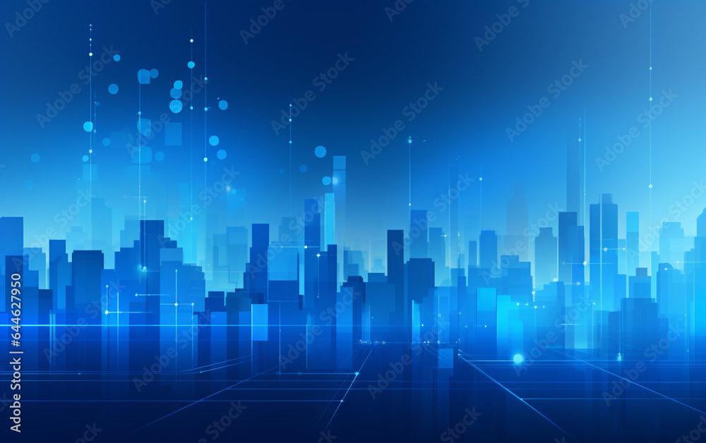 Bright blue business background