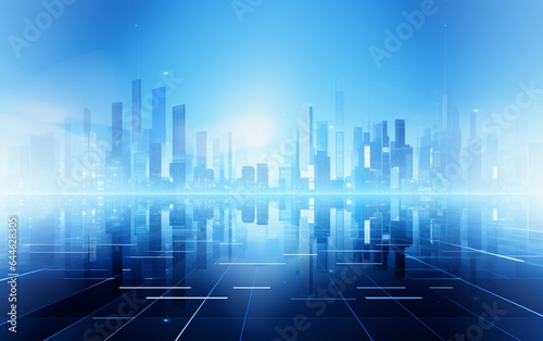 Bright blue business background