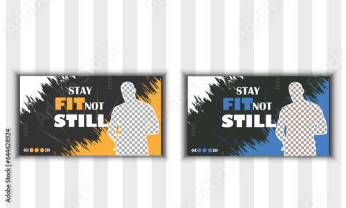 Gym and fitness YouTube video thumbnail or fitness training web banner