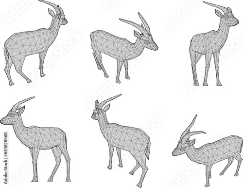 Anoa goat horned animal design illustration vector sketch