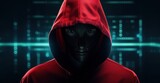 Diving Deep into the Cyber Realm: Anonymous Hacker amidst a Glowing Data Network