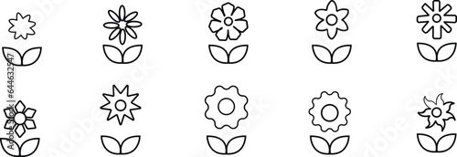 Beautiful flower collection with roses, leaves, floral bouquets, flower compositions