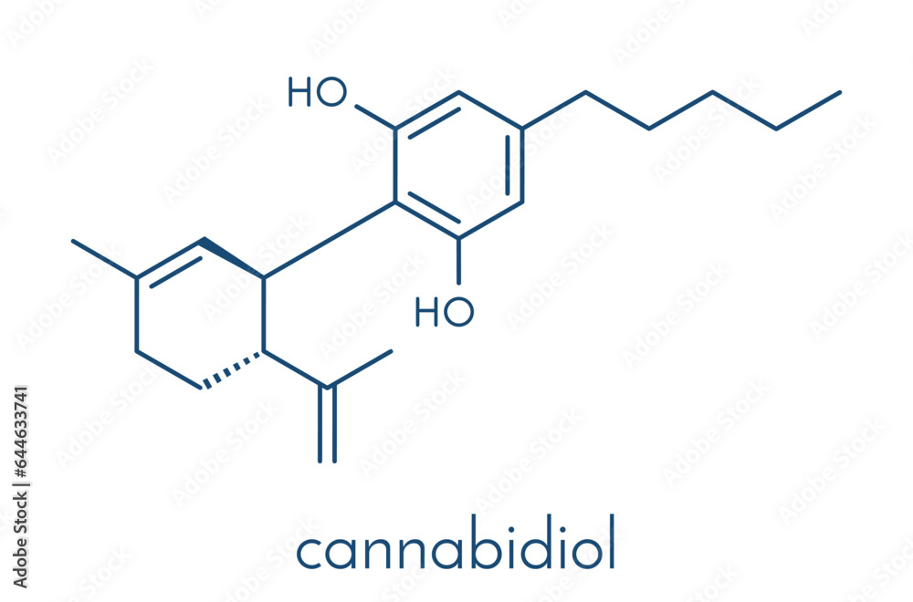 Cannabidiol (CBD) cannabis molecule. Has antipsychotic effects. Cannabidiol (CBD) cannabis molecule. Has antipsychotic effects.
