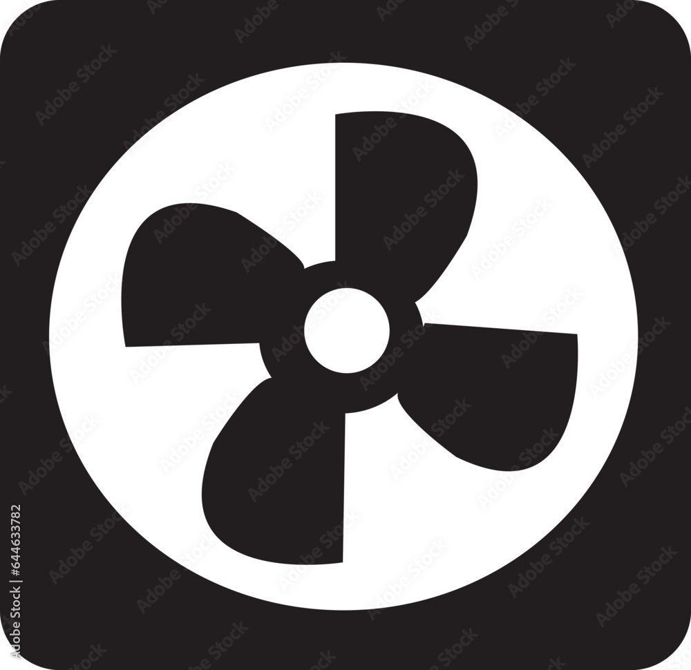 Fan icon . Cooling fan symbol isolated on white background. Electric