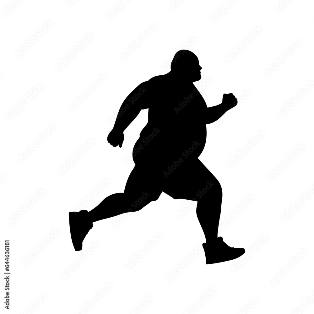 Vector illustration. Silhouette of a male runner. Slimming.
