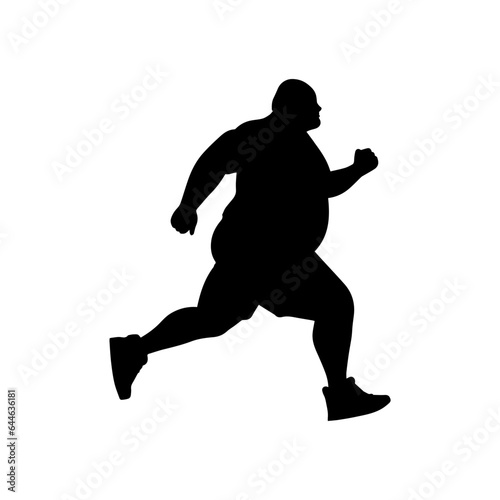 Vector illustration. Silhouette of a male runner. Slimming.