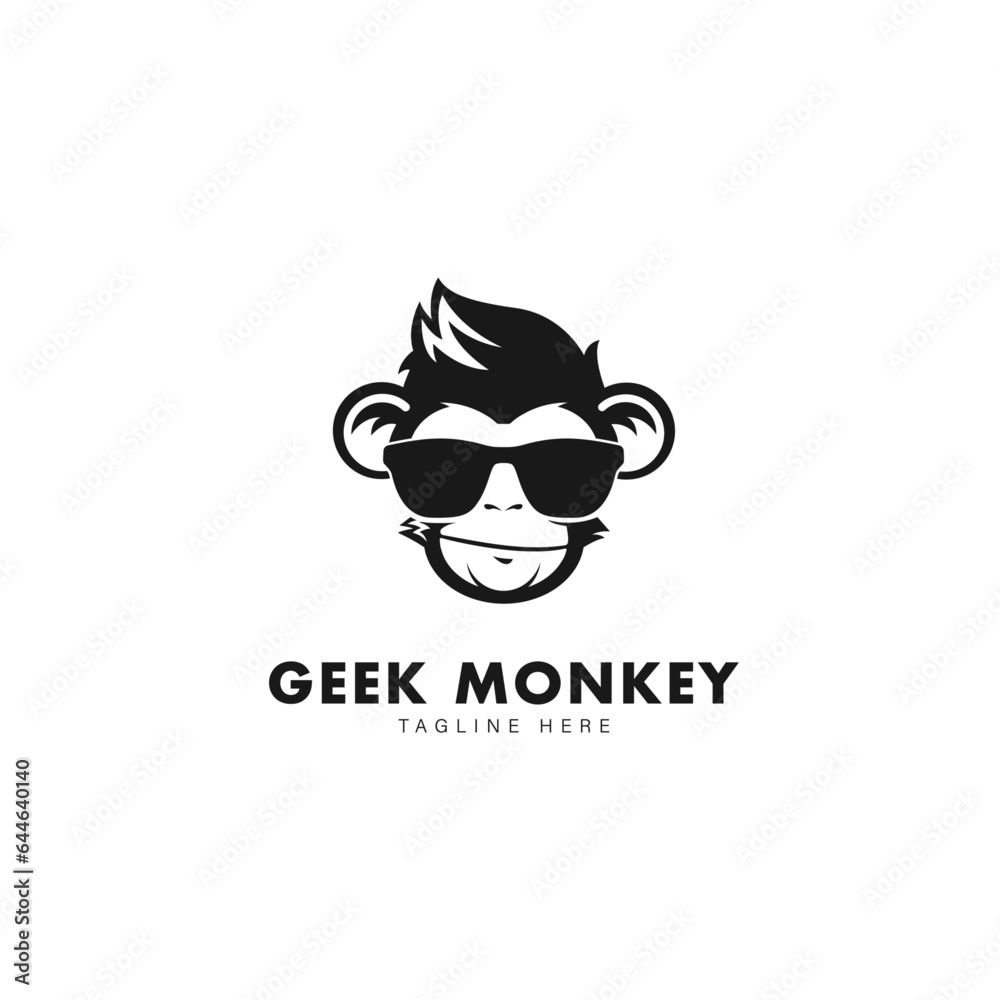 Cool monkey with sunglasses Logo Symbol Design Template Flat Style Vector Cool monkey with sunglasses Logo Symbol Design Template Flat Style Vector