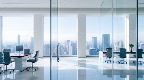 Spacious office in the middle of a big city photo
