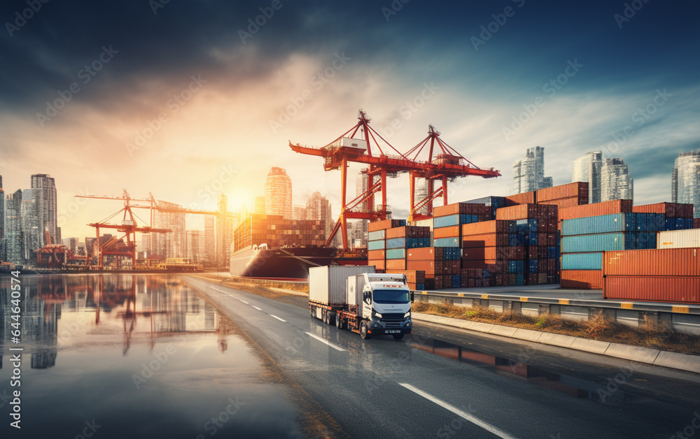 Global business logistics import export background Global business logistics import export background