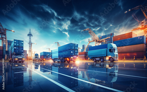 Global business logistics import export background