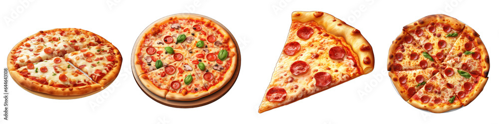 Stuffed Crust Pizza clipart collection, vector, icons isolated on transparent background