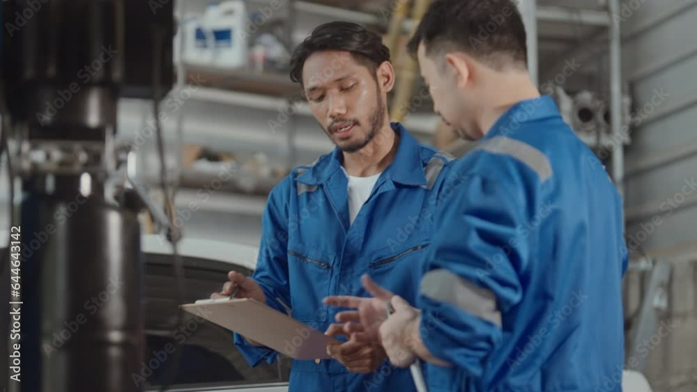 custom made wallpaper toronto digitalSpecialist mechanic supervisor engineer gasoline automotive repairing car in garage.