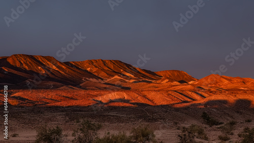 Desert Mountains bathed in early Dawn Sunrise