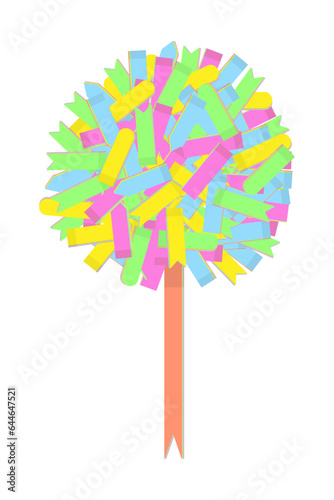 Vector abstract colorful tree made from office note paper stickers in various colors and shapes. EPS