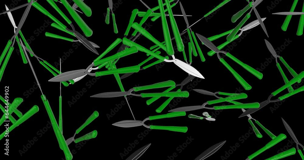 Gardening Shears falling slow motion Gardening Shears falling slow motion