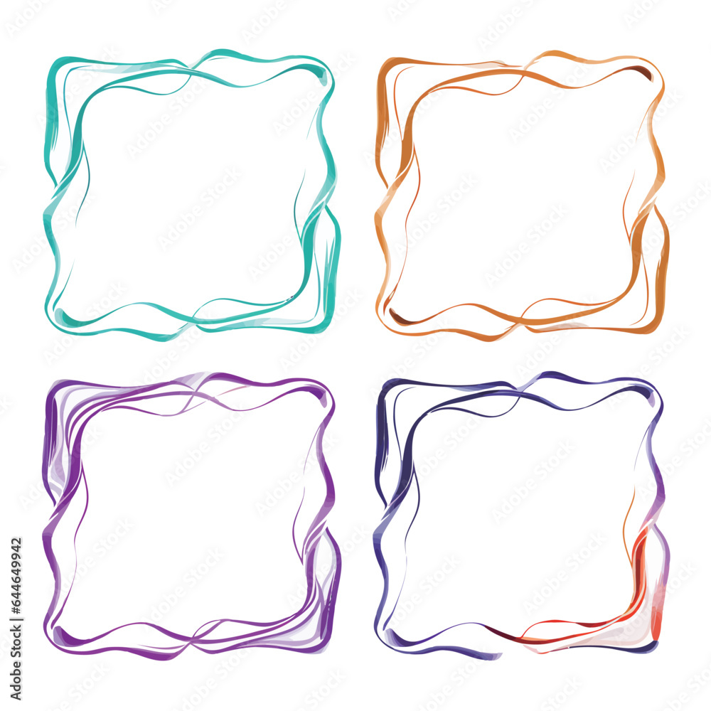 Fototapeta premium vector set of squiggle lines frame