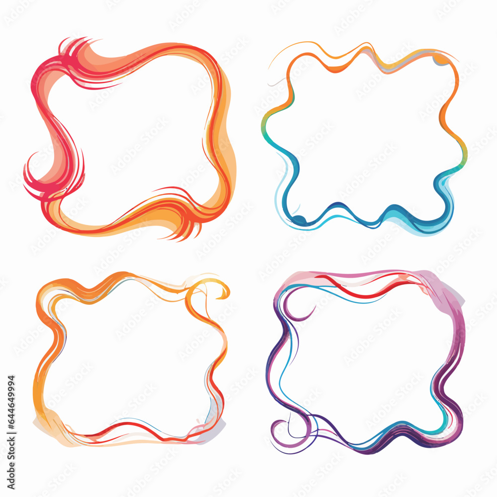 vector set of squiggle lines frame